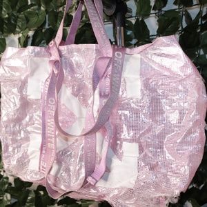 OFF-WHITE Cross Arrow Large Tote Bag In Pink (worn)